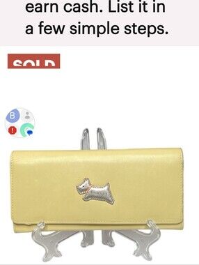 RADLEY LONDON YELLOW LEATHER SCOTTIE DOG FLAP WALLET